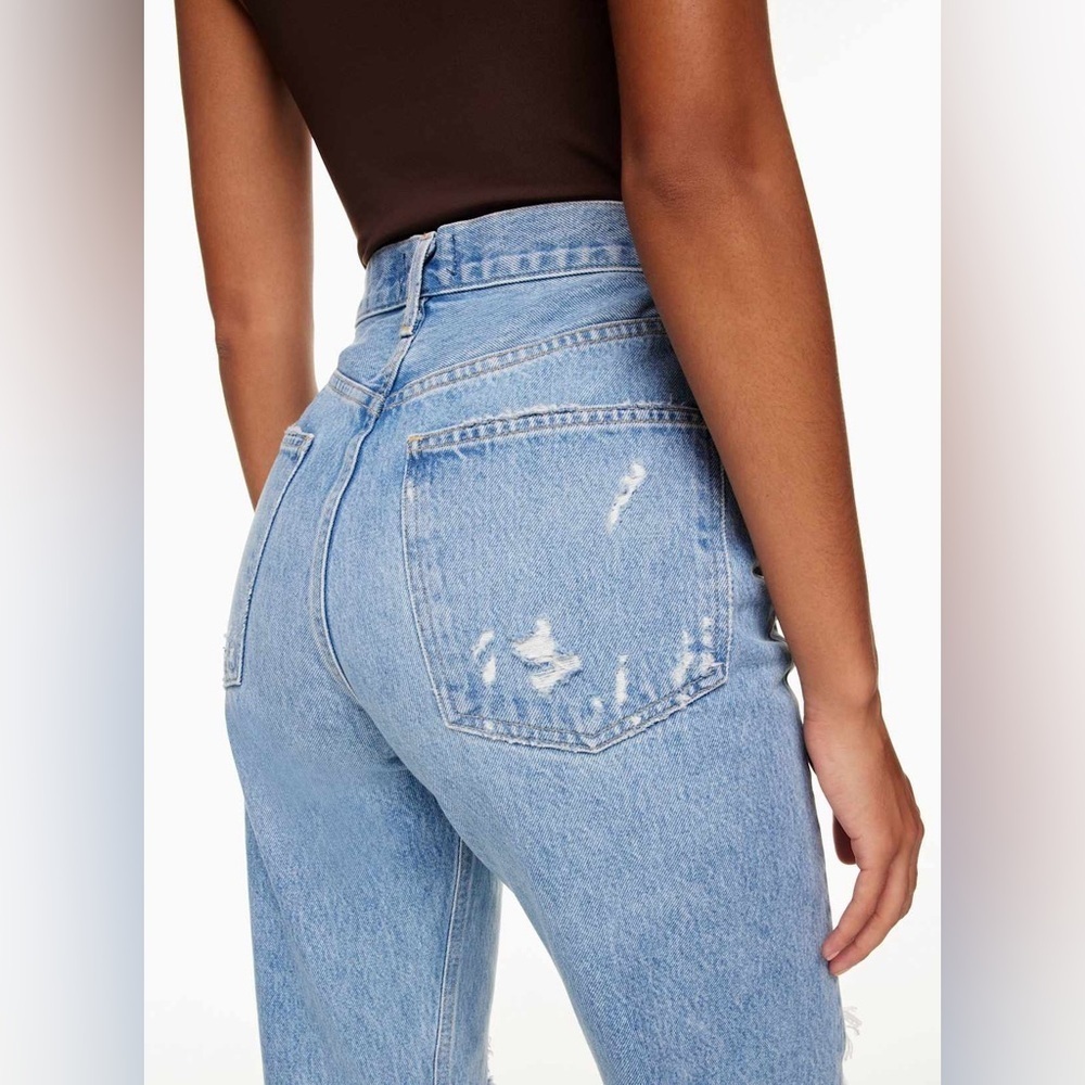 AGOLDE '90s Mid Rise Loose Fit Distressed Jeans 24 in Fall Out A069C-811 - Picture 4 of 13